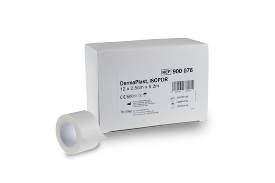 Isopor Vlies Fixierpflaster Sparrolle, weiss 2,5cm x 9,2m, 12 Stück