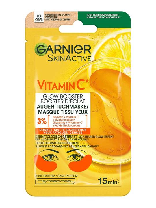 Garnier SkinActive Glow Booster Augen-Tuchmaske