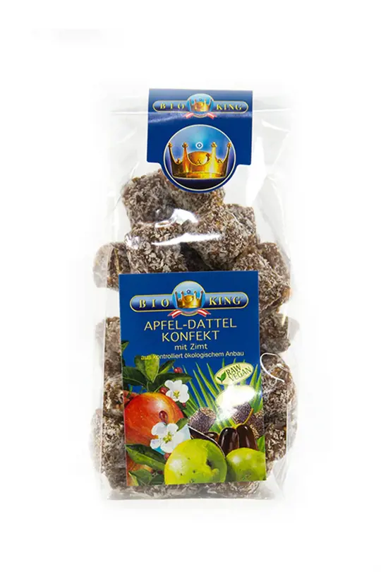 Bio King Konfekt Apfel-Dattel mit Zimt 200 g