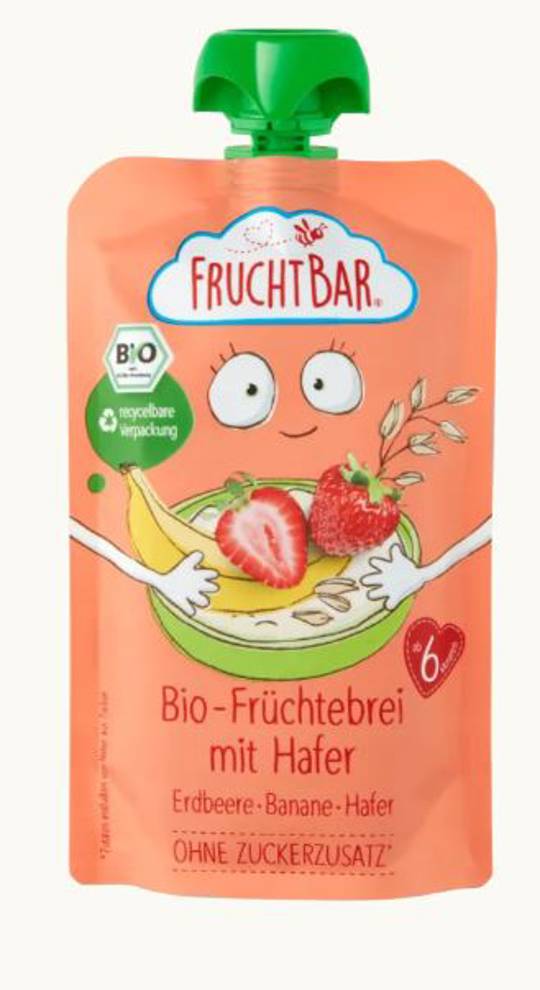 Bio Quetschie Früchtebrei mit Hafer 120g