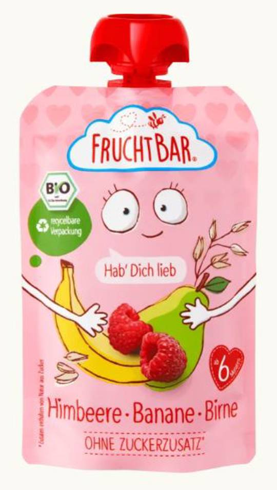 Bio Quetschie Hab Dich lieb - Himbeere, Banane, Birne 100g