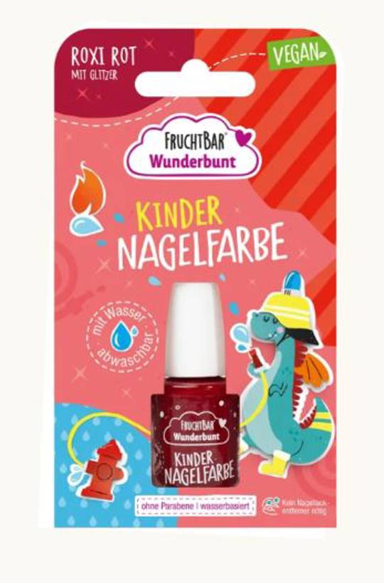 Kindernagelfarbe Roxi Rot mit Glitzer 5ml