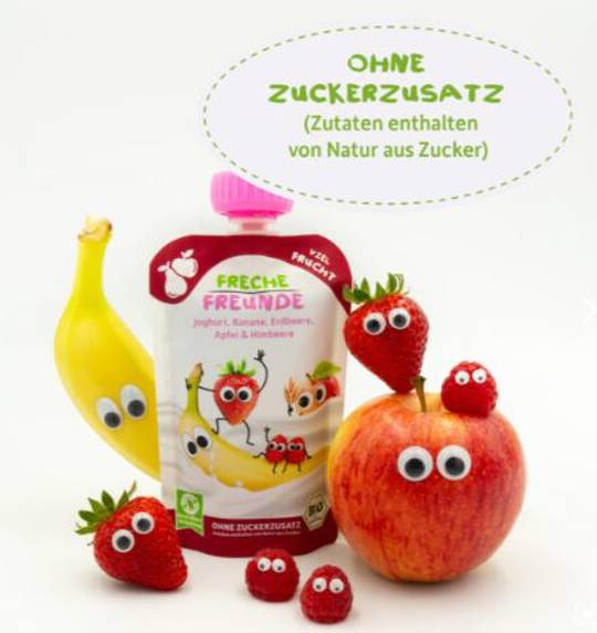 Quetschie Joghurt, Banane, Erdbeere, Apfel & Himbeere 100g